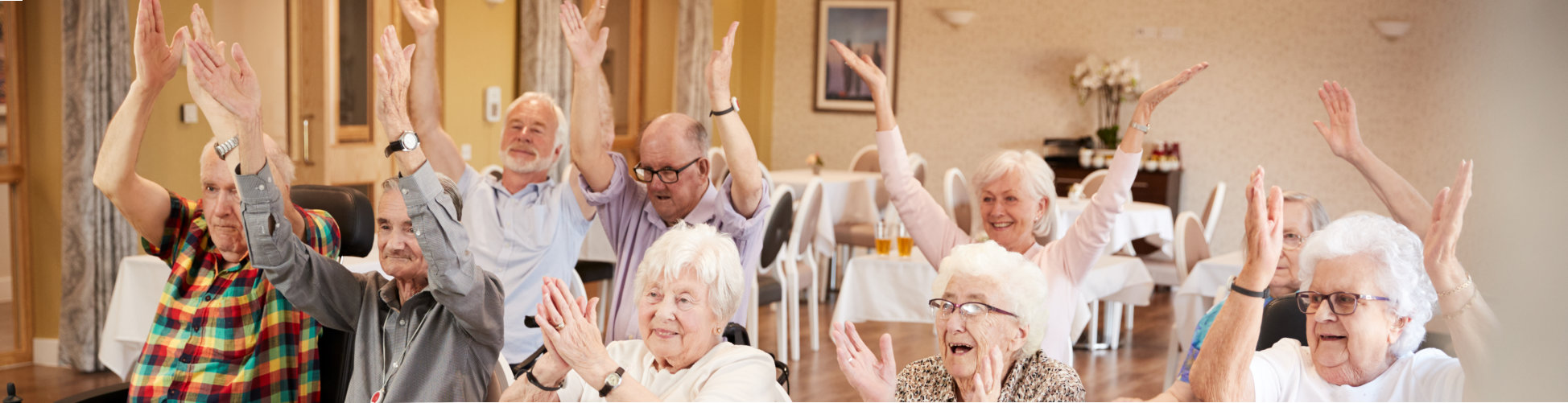 elderly people enjoying an activity